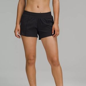 Black, Lululemon, Hotty hot 4” shorts, size 4